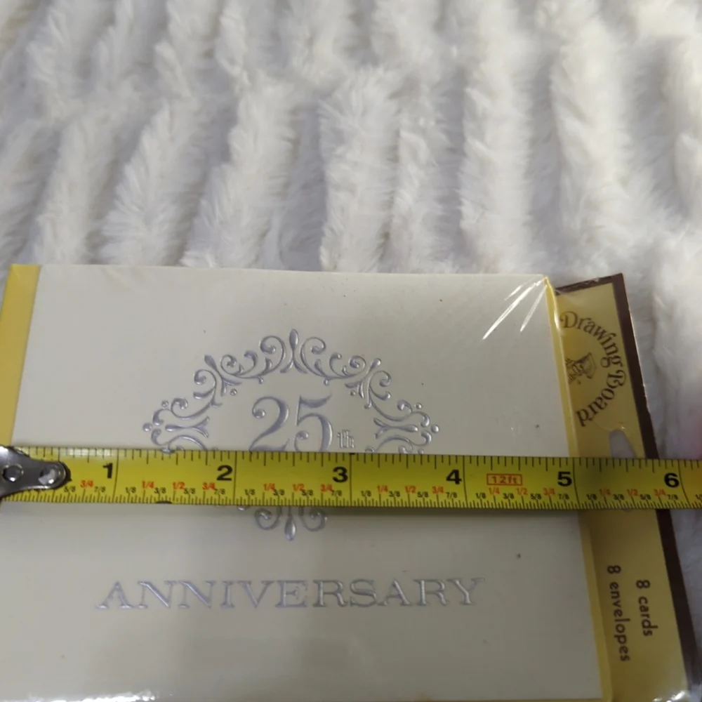 Vintage 25th Anniversary Invitations‎ 4 Pks Of 8 Unopened Ivory And Silver